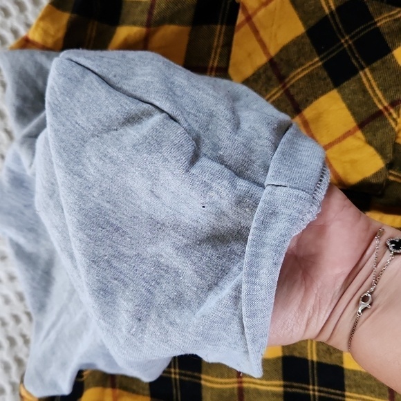 Yellow Black Jacket with hoodie Shacket Flannel - Picture 7 of 8